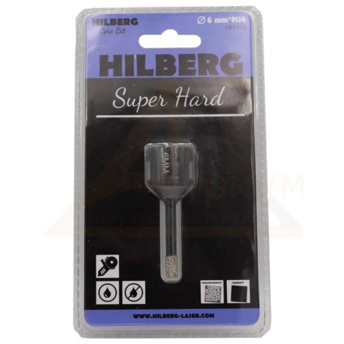 Коронка алмазная по керамограниту Hilberg Super Hard 6 мм M14 HH606