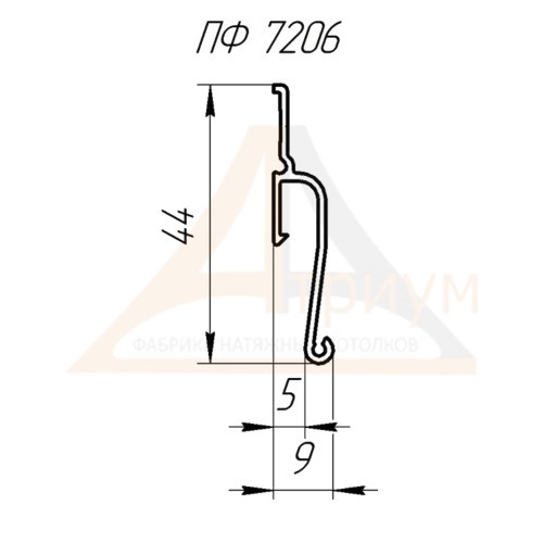 Багет алюминиевый  ПФ 7206