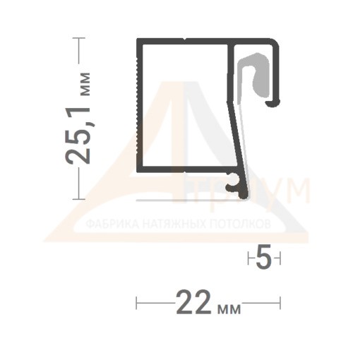 Багет алюминиевый  ПФ 8674 брус мини