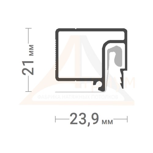 Багет алюминиевый  ПФ 8673 брус мини