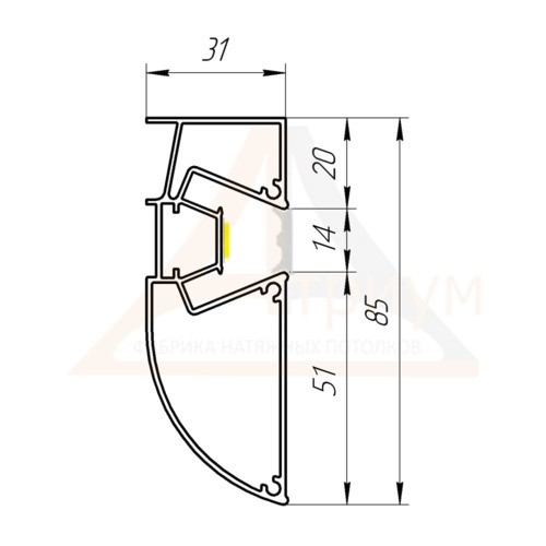 Багет алюминиевый  ПФ 6944