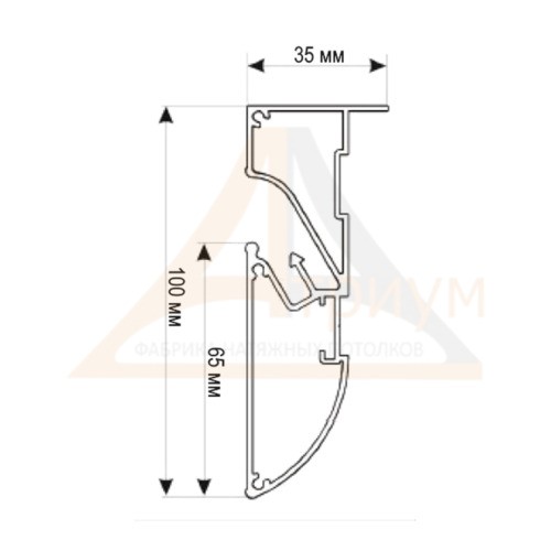 Багет алюминиевый  ПФ 6989 бесщелевой