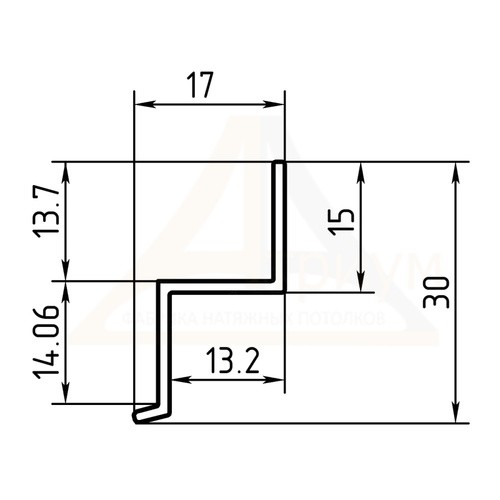 Отбойник алюминиевый Z-образный