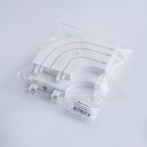 Поворот ПВХ плавный 90° для трёхрядного карниза (комплект 2шт)