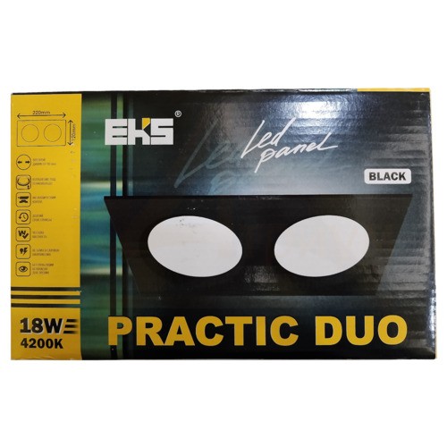LED двойной PRAKTIC DUO 18W чёрный 4200K 780Lm дневной свет