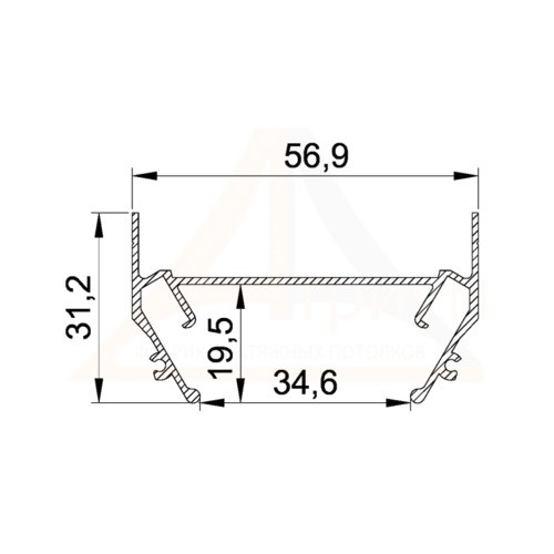 Профиль 8255 для однофазного шинопровода для трековой системы