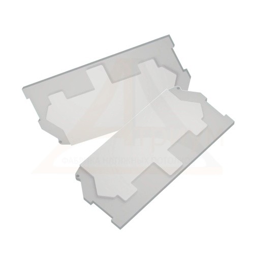 Заглушка торцевая для ПК 14 (форма 2) белая пластик (комплект две пары)