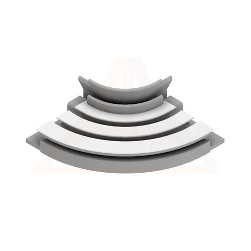 Поворот ПВХ плавный 90° для ПК 15 (двухрядный)  внутренний