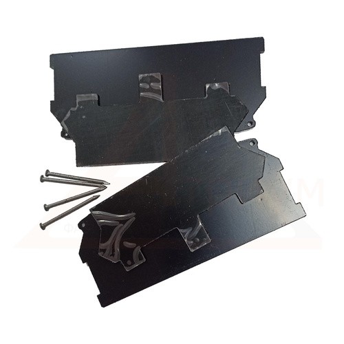 Заглушка торцевая для ПК 14 (форма 2) чёрная пластик (комплект две пары)