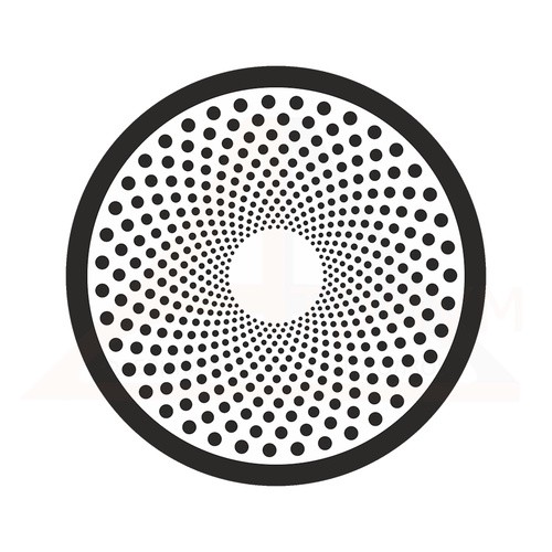 Вентиляционная решётка МУЛЬТИКРАФТ круглая Бриз 100 мм глянцевая белая с чёрным кольцом (внешн. 112 мм)