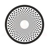 Вентиляционная решётка МУЛЬТИКРАФТ круглая Бриз 125 мм глянцевая белая с чёрным кольцом (внешн. 140 мм)