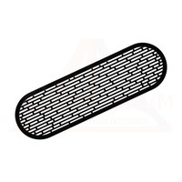 Ревизионная вентиляционная решётка  МУЛЬТИКРАФТ овальная Муссон 303*80 мм глянцевая чёрная (внешн. 320*97 мм)