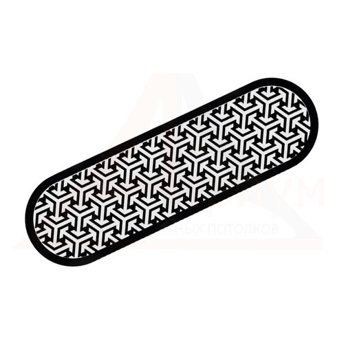 Ревизионная вентиляционная решётка  МУЛЬТИКРАФТ овальная Мистраль 303*80 мм глянцевая чёрная (внешн. 320*97 мм)