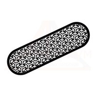 Ревизионная вентиляционная решётка  МУЛЬТИКРАФТ овальная Мистраль 303*80 мм глянцевая чёрная (внешн. 320*97 мм)