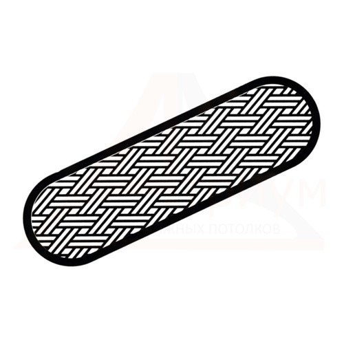 Ревизионная вентиляционная решётка  МУЛЬТИКРАФТ овальная Сирокко 303*80 мм глянцевая чёрная (внешн. 320*97 мм)