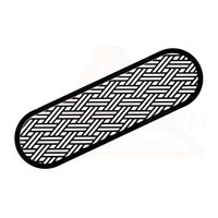 Ревизионная вентиляционная решётка  МУЛЬТИКРАФТ овальная Сирокко 303*80 мм глянцевая чёрная (внешн. 320*97 мм)