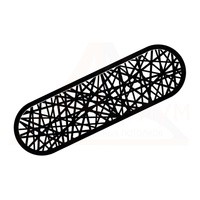 Ревизионная вентиляционная решётка  МУЛЬТИКРАФТ овальная Норд 303*80 мм глянцевая чёрная (внешн. 320*97 мм)