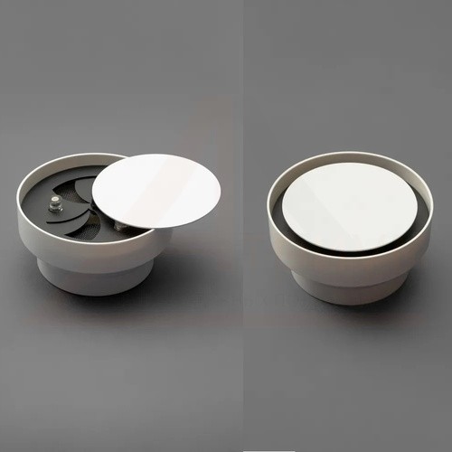 Вентиляционная решётка магнитная круглая ТЕНЕВАЯ 100 с регулятором (!без вентилятора. диффузор)