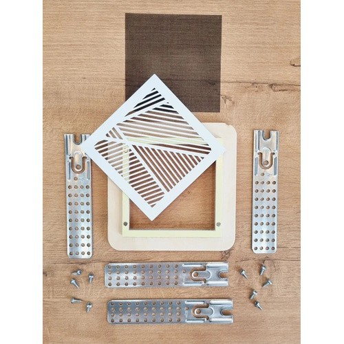 Вентиляционная решётка магнитная квадратная (линия) 100х100 мм в сборе