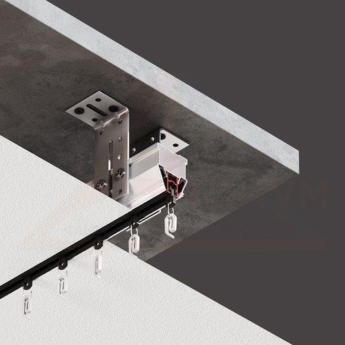 Профиль алюминиевый SHTORKA 01 (ПФ10175) Карниз однорядный белый